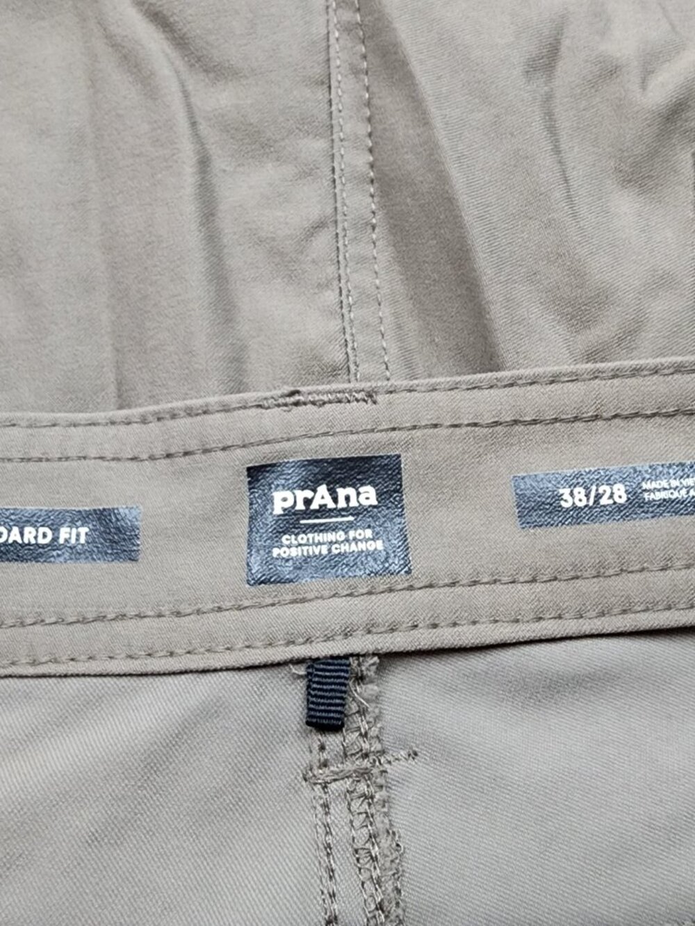 Prana Pants Mens 38x28 Brown Brion Standard Fit Stretch Zion 5-Pocket Hiking - Picture 7 of 7